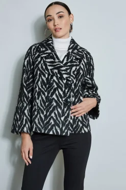 Elie Tahari Jackets & Blazers-Wool Jacquard Jacket BLACKMULTI