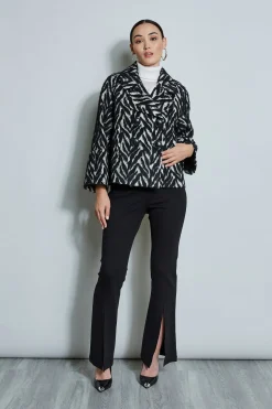 Elie Tahari Jackets & Blazers-Wool Jacquard Jacket BLACKMULTI