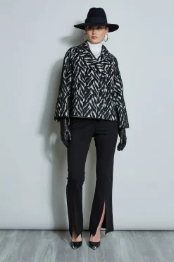 Elie Tahari Jackets & Blazers-Wool Jacquard Jacket BLACKMULTI