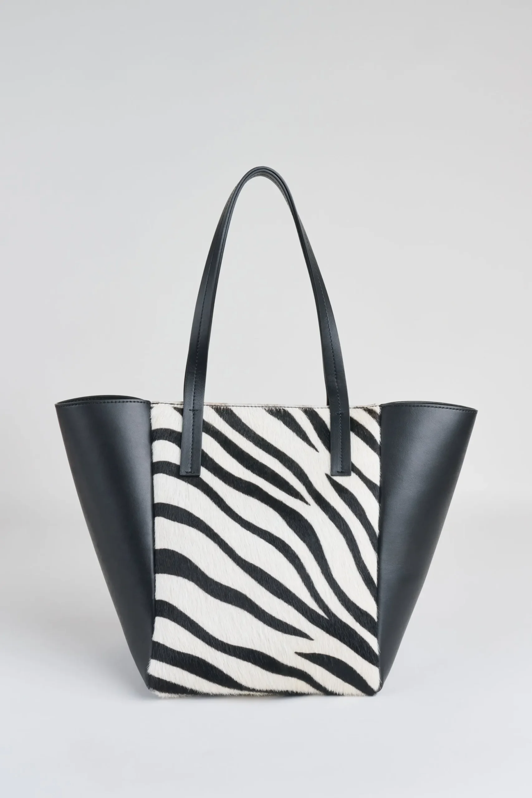 Elie Tahari Fragrance|Gloves-Zebra Calf Hair Tote BLACK-WHITE